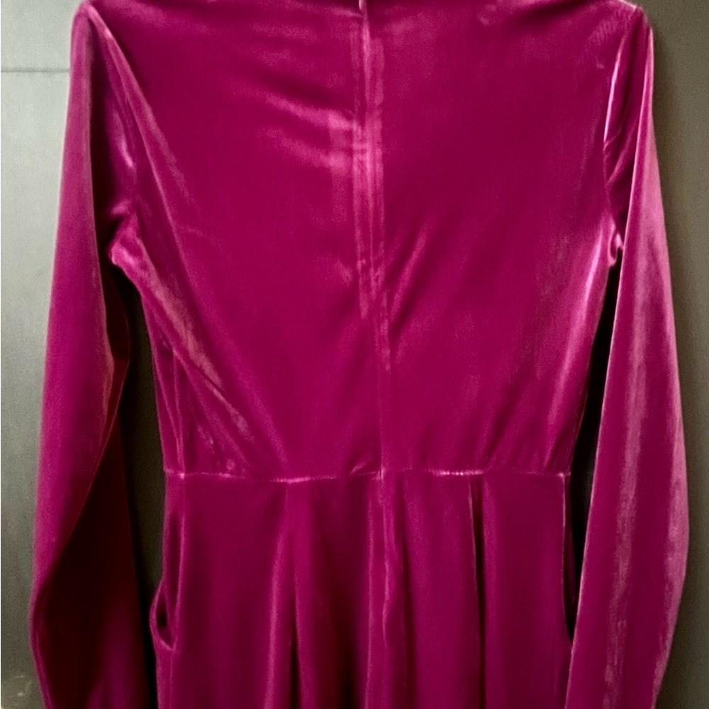 From Candies, berry-colored long-sleeve velvet romper. Sz S Excellent Condition - Picture 4 of 9